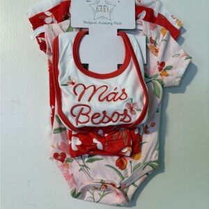 5pc Bodysuit Accessory Pack - Red and White